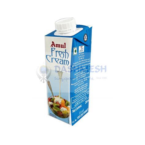 Amul Fresh Cream 250ml - Dashmesh Singapore – Indian Food Distributor ...