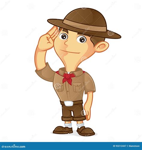 Boy Scout Cartoon Holding Blank Sign Vector Illustration ...