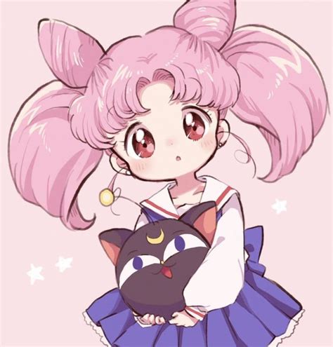 #anime #art #cat #chibiusa #cute #fanart fanart 3girl #kawaii #lovely ...