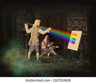 Isaac Newton Gets Light Spectrum Colour Stock Illustration 2107319828 ...