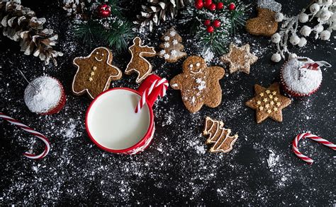 HD wallpaper: Christmas Gingerbread Cookies and Milk, Holidays, Winter ...