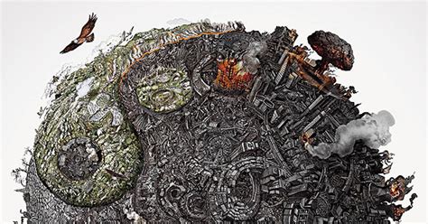 Artists Draw Detailed Illustration Of A World Destroyed By People ...