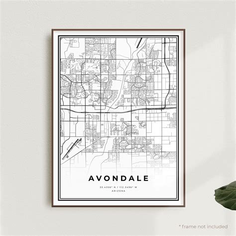 Avondale Map Print Avondale Street Map Poster Arizona | Etsy