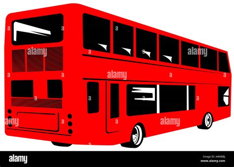 Double decker bus rear view Stock Photo - Alamy