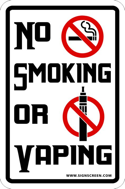 NO Smoking or Vaping Sign 12"x8" | Sign Screen~Yard Signs, Security ...