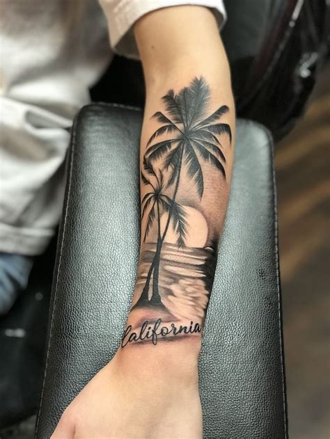 California | Palm tattoos, Sunset tattoos, Tattoos