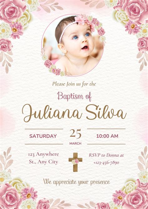 Free Printable, Customizable Baptism Invitation Templates, 51% OFF