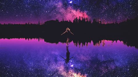 Anime Starry Night Sky posted by Christopher Mercado, purple anime ...