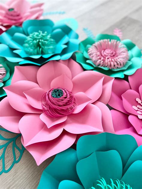 Custom Paper Flowers Set of 8 Birthday Party Decor Baby - Etsy