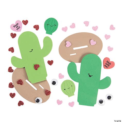 3D Valentine Cactus Craft Kit - Makes 12 | Oriental Trading