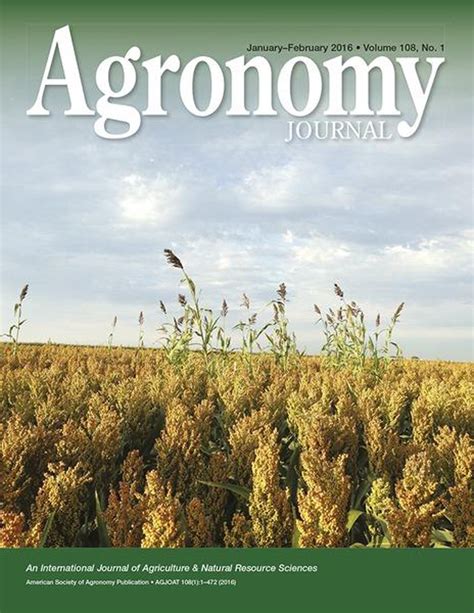 Agronomy Journal: Vol 108, No 1