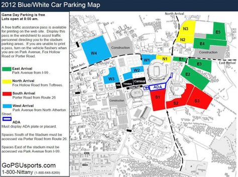 Penn State Stadium Parking Map - Printable Map