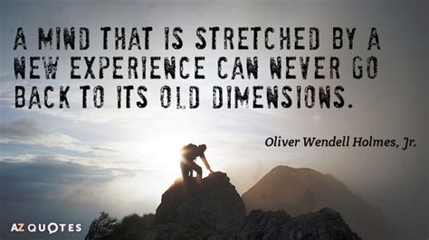 Oliver Wendell Holmes, Jr. quote: A mind that is stretched by a new ...