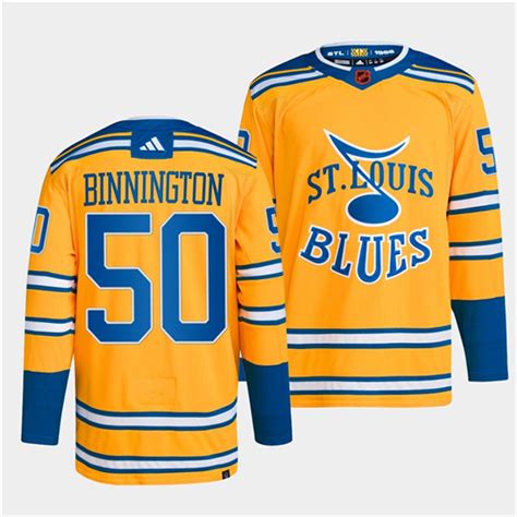 Men's St. Louis Blues #50 Jordan Binnington Yellow 2022-23 Reverse ...