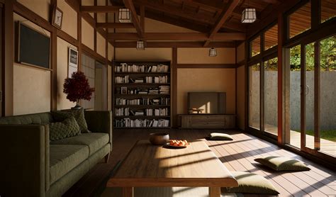 Casual washitsu-styled room on Behance