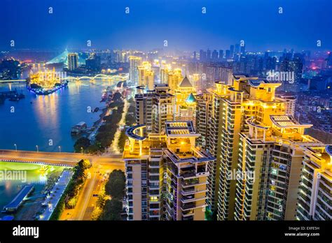 Fuzhou, Fujian, China cityscape on the Ming River Stock Photo - Alamy