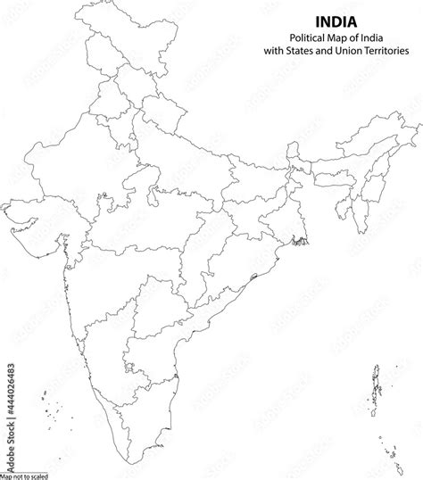 Vettoriale Stock India Map Political Map Of India States And Union ...