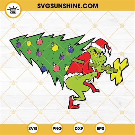 Grinch Stealing Christmas Tree SVG, Grinch Stole Christmas Tree SVG PNG ...