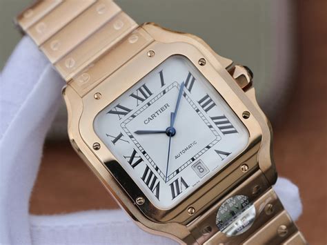 BV Factory Replica Cartier Santos 100 XL 40mm Ros Gold Watch with ...