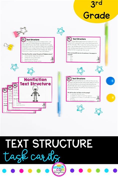 the text structure task cards for 3rd grade students to practice their ...