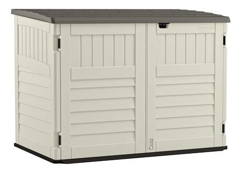 Suncast 3.68 x 5.87 ft. Plastic Storage Shed, Off-White and Gray ...