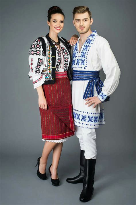 Beautiful Romanian couple in traditional attire! Love the look! Cute to ...