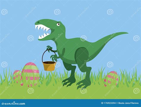 Easter T Rex Problem Vector Stock Vector - Illustration of hunter ...