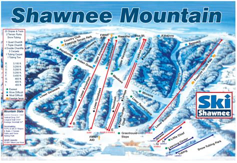 Shawnee Mountain Ski Trail Map - East Stroudsburg Pennsylvania United ...