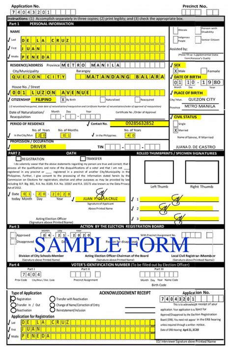 Sample form. How to... - Comelec Third District Quezon City