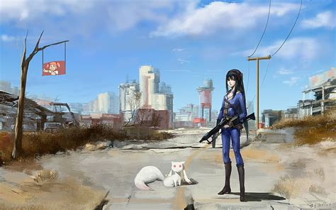 HD wallpaper: anime, Anime Girls, apocalyptic, Crossover, Fallout ...