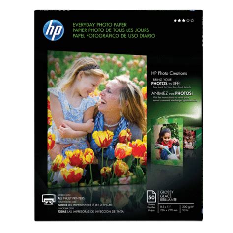 Papel Fotográfico Hp Everyday Glossy Q8723A 50 hojas Carta 200 gr ...