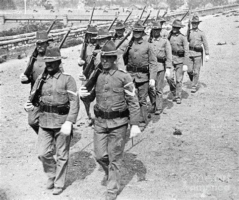 Us Marines March During Boxer Rebellion by Bettmann