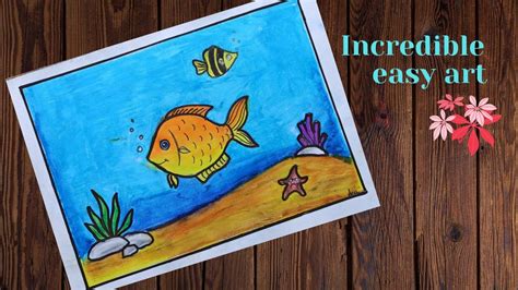 a drawing of a fish on a wooden surface with the words incredible easy ...