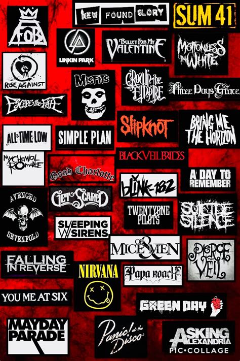 Punk Rock Band Logos Collage