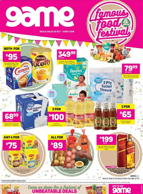 Game Specials Grocery Sale 30 October 2019