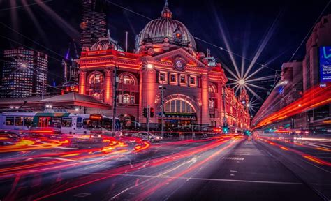 Flinders Street Station at night, Melbourne