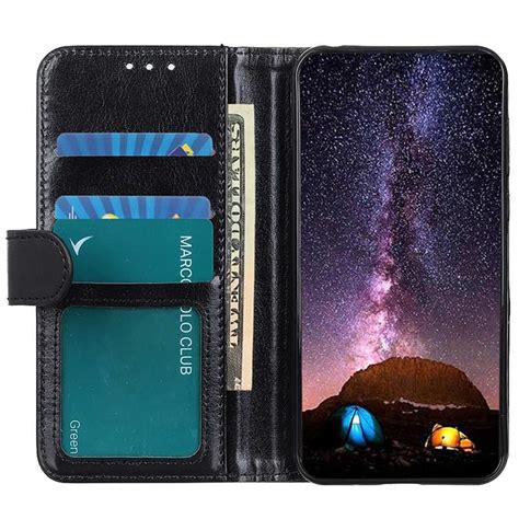 iPhone 13 Mini Wallet Case with Magnetic Closure - Black