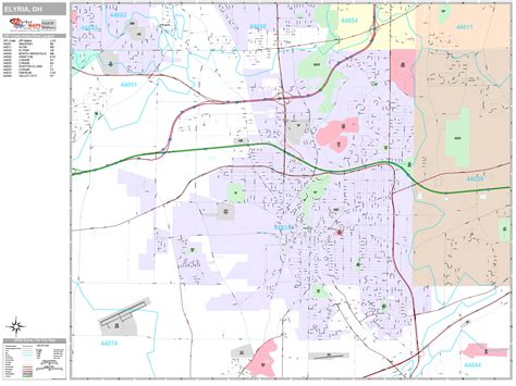 Elyria Ohio Wall Map (Premium Style) by MarketMAPS