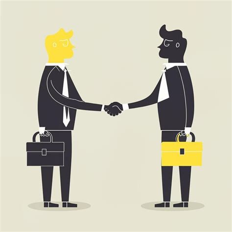 Premium Vector | Business people shaking hands illustration