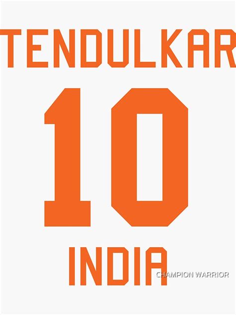 "Sachin Tendulkar | 10 | New Indian Cricket Jersey" Sticker by ...