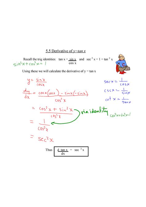 5.5 derivative of tanx - 5 Derivative of y=tan x - Studocu