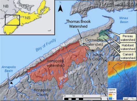 The Annapolis Valley in Nova Scotia (Canada) and the location of the ...