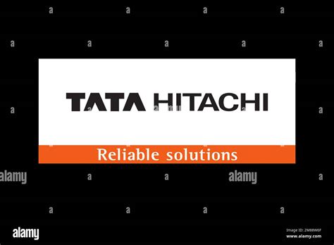 Tata Hitachi Construction Machinery, Logo, Black Background Stock Photo ...