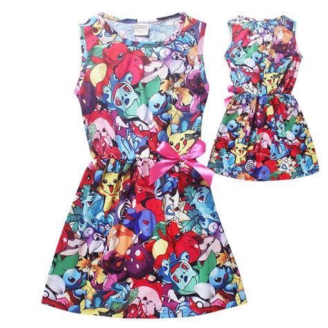 New POKEMON GO Girls Dress Children Clothing Kids Party Dress For ...