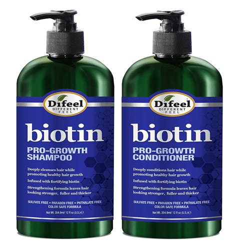 Difeel Biotin Pro-Growth Hair Shampoo and Conditioning Kit 2x12 fl oz ...