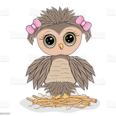 Vector Illustration Of A Baby Owl Stock Illustration - Download Image ...