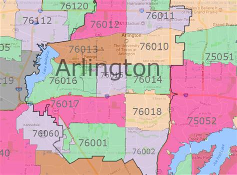 Arlington Texas Zip Code Map – Map Vector