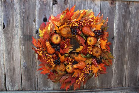 18 Inch Thanksgiving Wreath Fall Autumn Maple Leaf Harvest - Etsy