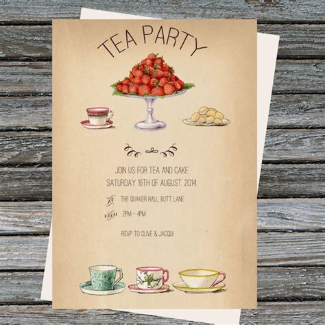 Vintage Tea Party Invitations Printable by JessieTheJabberwock