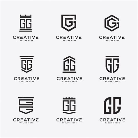 Premium Vector | Template Set initial letters of the GG logo icon Vector